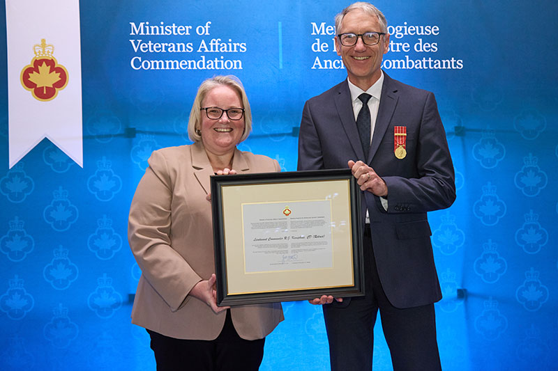 Minister of Veterans Affairs Jill McKnight (left) and Robert Kamphuis (right).