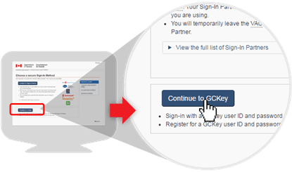 image of sign-in options page using the GCKey option