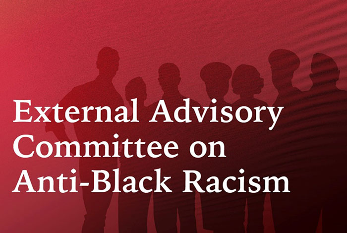A stock image with the title External Advisory Committee on Anti-Black Racism