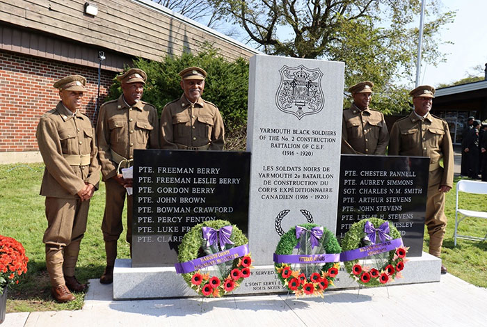 Unveiling of the number 2 Construction Battalion Monument in Yarmouth, Nova Scotia.
