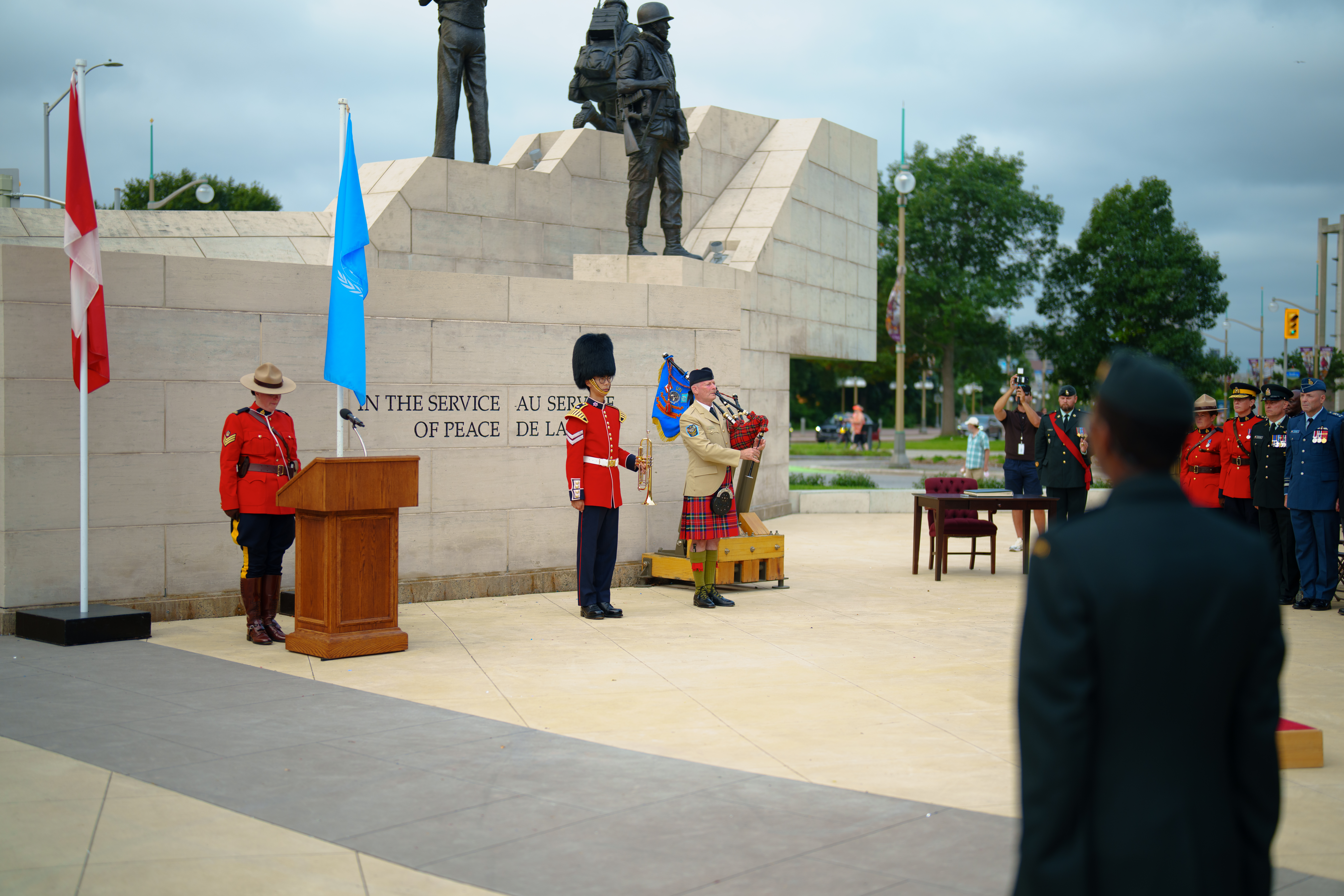 A ceremony at Reconciliation, The Peacekeeping Monument, in Ottawa, Ontario, in honour of National Peacekeepers’ Day.