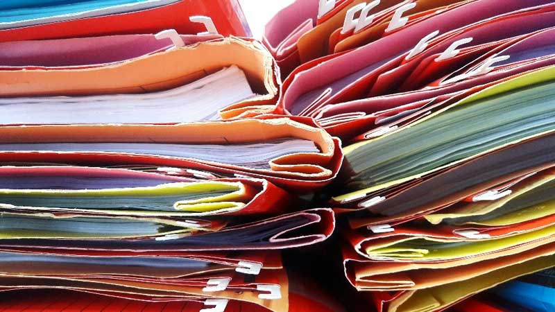 A stock image of coloured folders
