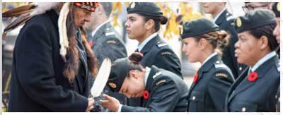A photo of Indigenous military members