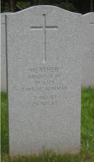 Headstone of Heather Acreman.