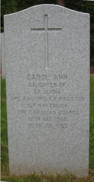 Headstone of Carol Ann Kingston.