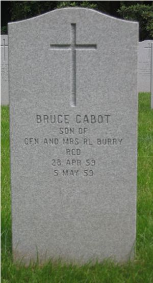 Headstone of Bruce Cabot Burry.