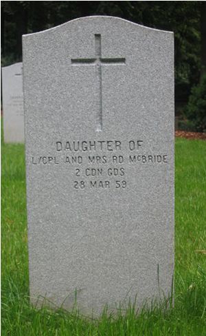 Headstone of Infant Daughter McBride.