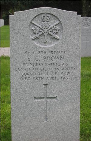 Headstone of E. C. Brown.