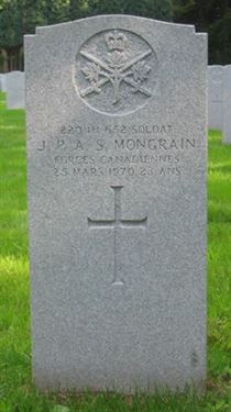 Headstone of J. P. A. S. Mongrain.