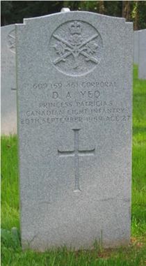 Headstone of D. A. Yeo.