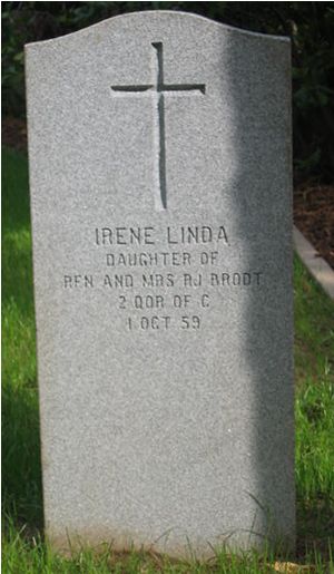 Headstone of Irene Linda Brodt.
