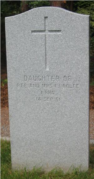 Headstone of Infant Daughter Rolfe.
