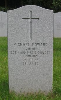 Headstone of Michael Edward Gouldby.