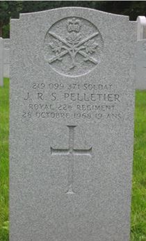 Headstone of J. R. S. Pelletier.