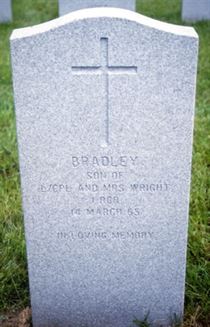 Headstone of Bradley Wright.