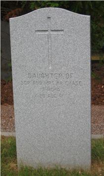 Headstone of Infant Daughter Chase.
