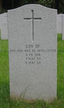 Headstone of Infant Son McAllister.