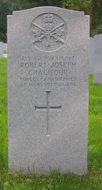 Headstone of Robert Joseph Chalifour.