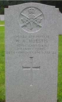 Headstone of W. A. Huestis.