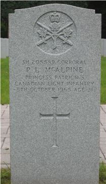Headstone of P. L. McAlpine.