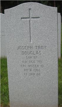 Headstone of Joseph Troy Douglas Moser.