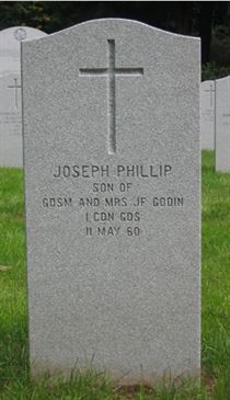 Headstone of Joseph Phillip Godin.
