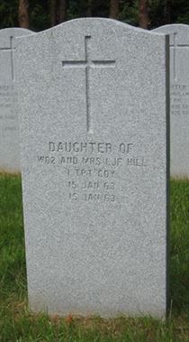 Headstone of Infant Daughter Hill.