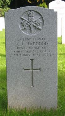 Pierre tombale de J. J. Hapgood.