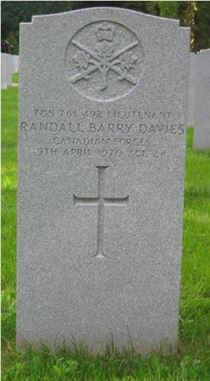 Headstone of Randall Barry Davies.