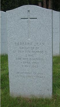 Headstone of Barbara Jean Munroe.