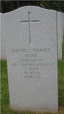 Headstone of Rachell France Marie Maltais.