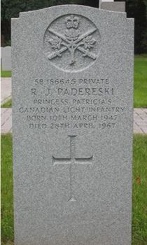 Headstone of R. J. Padereski.