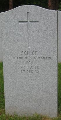 Headstone of Infant Son Martin.