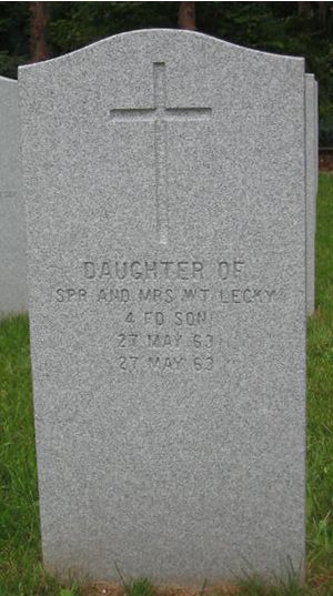 Headstone of Infant Daughter Lecky.