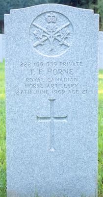 Headstone of T. F. Horne.