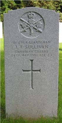 Headstone of J. F. Sullivan.