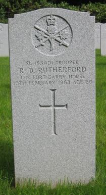 Headstone of R. B. Rutherford.