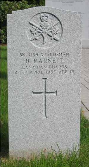 Headstone of B. Harnett.