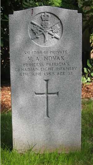 Headstone of V. A. Novak.