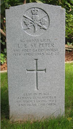 Headstone of L. E. St. Peter.