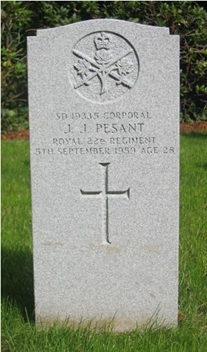 Headstone of J. J. Pesant.