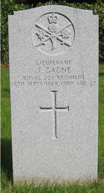 Pierre tombale de J. Gagne.