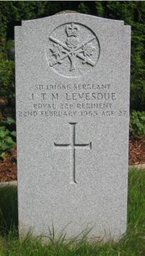 Headstone of J. T. M. Levesque.