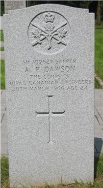 Headstone of A. P. Dawson.