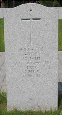 Headstone of Huguette Lawrence.