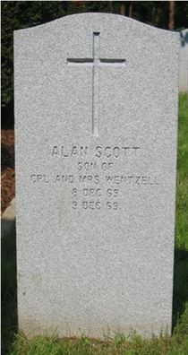 Headstone of Alan Scott Wentzell.