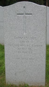 Headstone of Thomas Jay Tupper.