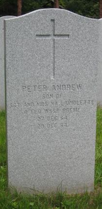 Headstone of Peter Andrew Laviolette.