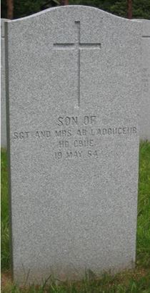 Headstone of Infant Son Ladouceur.