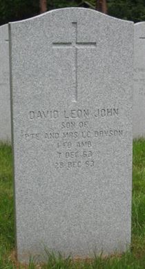 Headstone of David Leon John Bryson.